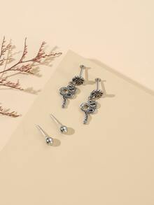 2pairs/set Snake Decor Earrings - Multicolor - View 5