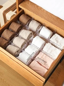 10 piezas Divisor de cajón transparente