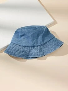 Solid Bucket Hat Casual - Blue - View 2