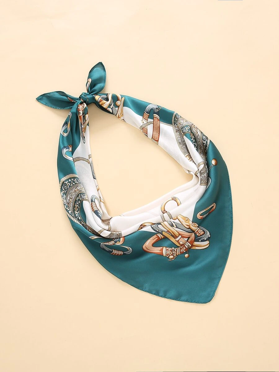 錬條圖案方巾 - 彩色 - 查看 1