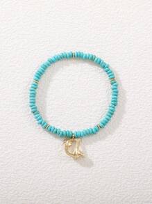 Flower Charm Beaded Bracelet - Multicolor - View 5