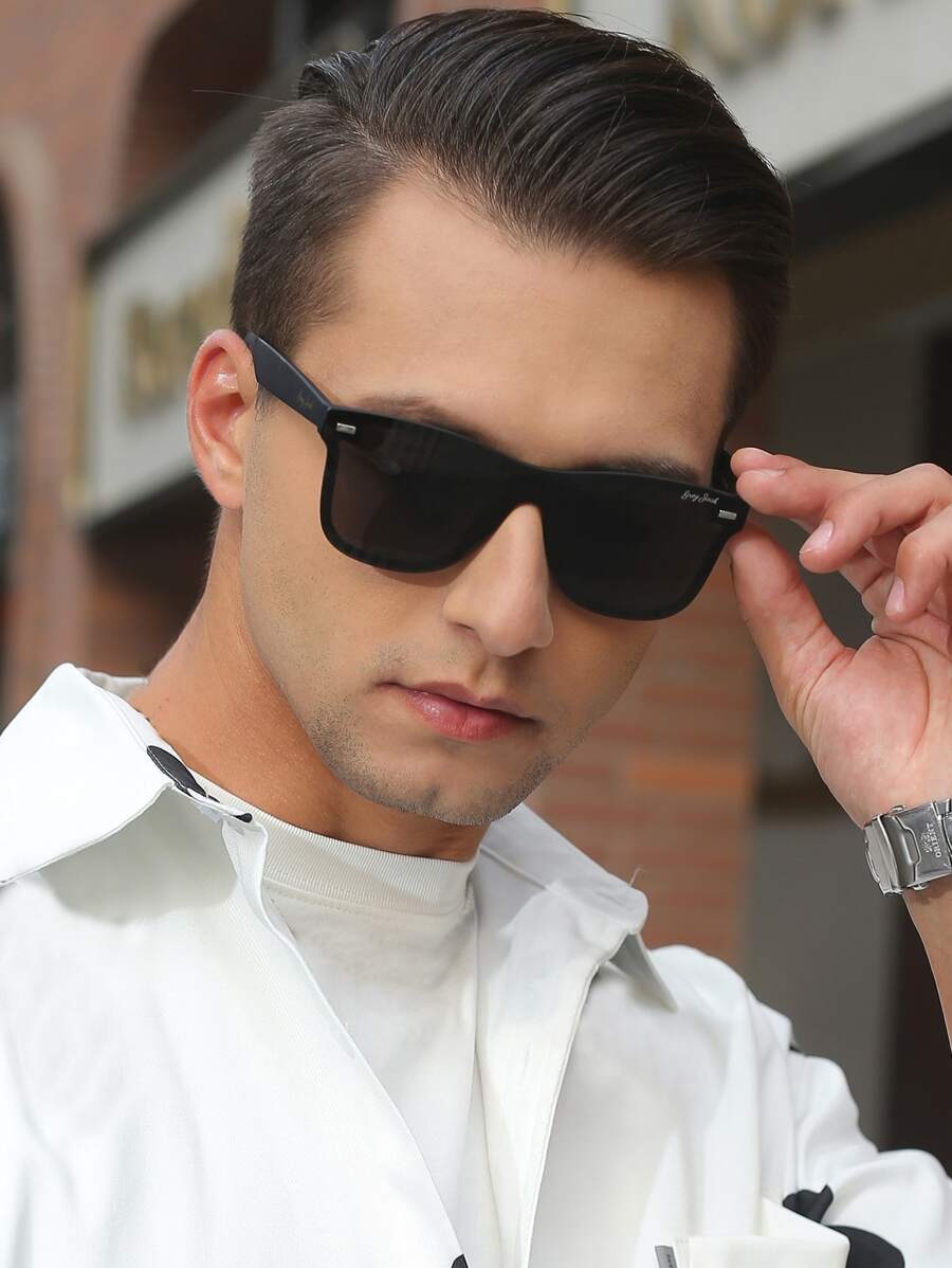 1 Pair Unisex Classic Shield Shaped Retro Polarized Fashion Glasses, Fashion &