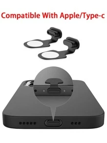 2pcs Silicone Anti-lost Universal Dust Plug - Black - View 4