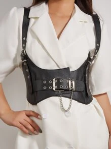 Cinturón arnés con diseño de cadena - Negro - Ver 1