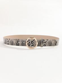 Men Snakeskin Print Belt - Multicolor - View 2