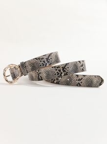 Men Snakeskin Print Belt - Multicolor - View 3