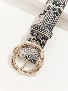 Men Snakeskin Print Belt - Multicolor - View 4