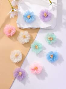 10pcs Flower Decor Alligator Hair Clip Boho - Multicolor - View 1