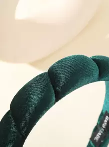 可爱纯色宽头带，适合日常佩戴，发带，发箍，发饰头带 - 墨綠色 - 查看 4