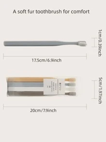 4pcs/set Minimalist Toothbrush, Simple Plastic Japanese Style Toothbrush, For Home Travel - Multicolor - View 2