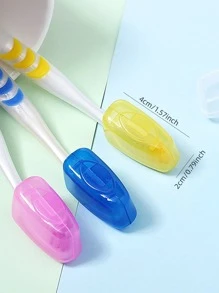 2 piezas Funda para cepillo de dientes de color aleatorio, tapa de plástico portátil para cepillo de dientes para viajes, decoración del baño en el hogar, vuelta al cole de verano