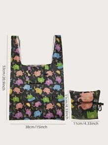 1 件，卡通图案可重复购物，适合家庭旅行、化妆、化妆品、度假收纳盒、大容量化妆品收纳盒化妆盒，适用于口红、刷子、护肤品、手机、硬币、小物品，适合家庭、礼物、度假和节日万圣节圣诞节多功能用途，波西米亚风 - 彩色 - 查看 2