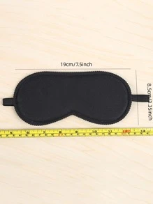1pc Plain Eye Cover, Black Polyester Comfortable Blindfold Eye Cover, Night Eyeshade Cover For Travel SleepingFor Bedroom,Travel,Office,School, Back To School Supplies