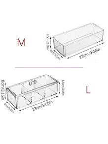 1pc Clear Stationery Storage Box - Clear - View 6
