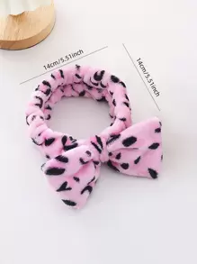 1pc Leopard Print Bath Headband, Modern Polyester Soft Hair Band For Bathroom Home Bathroom Decor Summer - Multicolor - View 2