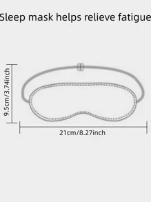1 miếng che mắt mềm có dây đeo có thể điều chỉnh, miếng che mắt trơn khi ngủ, du lịch, phòng ngủ, du lịch, văn phòng, trường học - màu đen - Xem 2