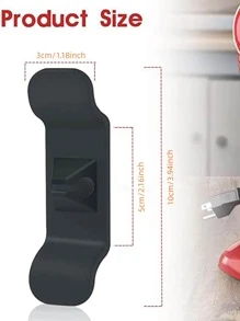 2pcs Wire Storage Hook, Simple Plastic Wire Holder Hook For Household - Black and White - View 5