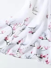 1pc Floral Print Scarf Flower Plant Scarf Ideal For Going Out & Dressing Up Your Look Elegant - Multicolor - View 3