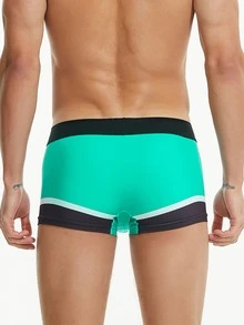 Men Letter Graphic Boxer Brief - Mint Blue - View 2