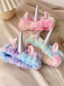 1pc Plush Unicorn Random Bath Headband - Multicolor - View 1