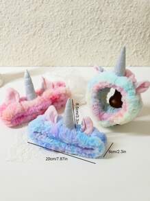 1pc Plush Unicorn Random Bath Headband - Multicolor - View 5