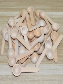 8 件木制调味勺，2.5x7.5 厘米小木勺，适用于厨房学校用品，返校 - 杏色 - 查看 5