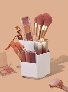 SHEIN Basic living 1pc Rotatable Makeup Organizer For Vanity/Bathroom/Office - White - View 1