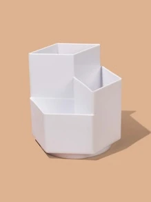 SHEIN Basic living 1pc Rotatable Makeup Organizer For Vanity/Bathroom/Office - White - View 2