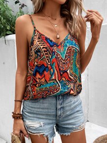Breezaya Allover Print Cami Top - Multicolor - View 4
