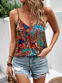 Breezaya Allover Print Cami Top - Multicolor - View 6