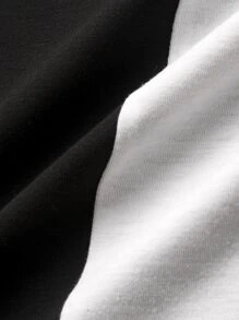 Manfinity Homme Hombres Camiseta con estampado de letra de color combinado - Negro - Ver 5