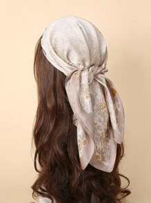 印花雪紡方巾 - 彩色 - 查看 1