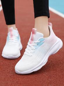 女士透氣輕便漸層前綁帶運動戶外運動鞋