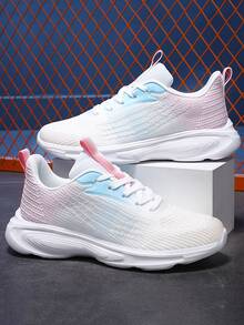 女士透氣輕便漸層前綁帶運動戶外運動鞋