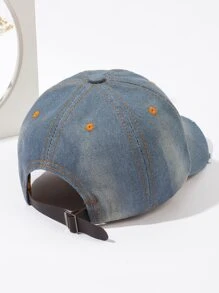 Ripped Baseball Cap - Blue - View 2