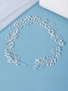 Pearl Embellished Bridal Headband Is Elegant; Romantic Bridal Accessory - Silver - View 1