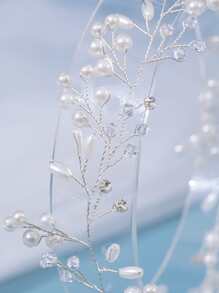 Pearl Embellished Bridal Headband Is Elegant; Romantic Bridal Accessory - Silver - View 4