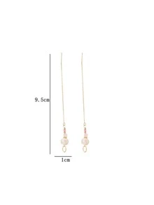Faux Pearl Decor Drop Earrings - Multicolor - View 4