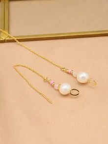 Faux Pearl Decor Drop Earrings - Multicolor - View 6