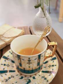 4pcs Stainless Steel Cutlery Set, European Style Hollow Out Scroll Decor Tableware Cutlery Set For Restaurant - Gold - View 4