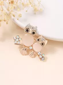 Rhinestone Decor Owl Design Trâm - Nhiều màu - Xem 1