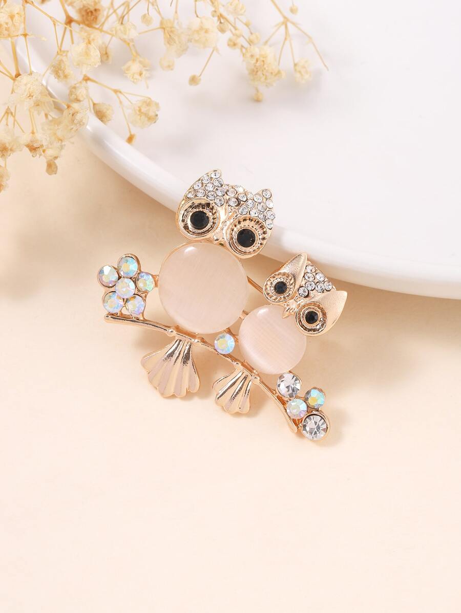 Rhinestone Decor Owl Design Trâm - Nhiều màu - Xem 1