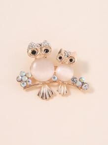 Rhinestone Decor Owl Design Trâm - Nhiều màu - Xem 3