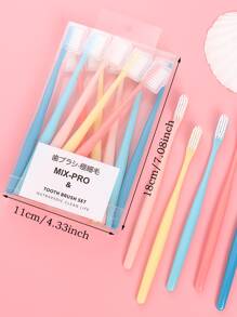 10pcs Minimalist Toothbrush Set Home Bathroom Decor Fall Decor Back To School - Multicolor - View 4
