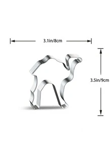 Molde de galletas de acero inoxidable de 1 pieza, cortador de galletas en forma de camello creativo para cocina DIY - Plateado - Ver 2