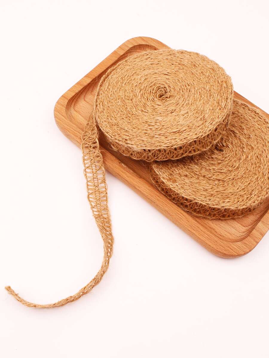 1roll 393.7 Inch Khaki Hemp Rope DIY Webbing, Minimalist Fiber Decorative Webbing For DIY - Khaki - View 1