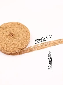 1roll 393.7 Inch Khaki Hemp Rope DIY Webbing, Minimalist Fiber Decorative Webbing For DIY - Khaki - View 2