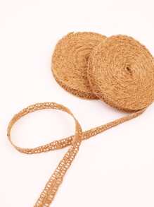 1roll 393.7 Inch Khaki Hemp Rope DIY Webbing, Minimalist Fiber Decorative Webbing For DIY - Khaki - View 3