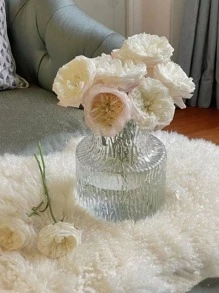 1 pièce Vase en verre à motif glaciaire transparent, vase à fleurs Ins, vase en verre vintage en gros pour fleurs fraîches, bambou chanceux hydroponique, vase en verre de style nordique. Convient pour la ferme, le salon, la salle à manger, le dessus de table, la bibliothèque, la décoration de centre de table, la décoration d'intérieur, le vase, le centre de table, la décoration de table, chef-d'œuvre de décoration d'intérieur, vase en verre transparent, vase à fleurs de décoration d'intérieur, décoration de chambre, décoration de table de salle à manger.