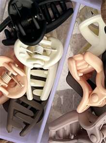 66pcs Girls' Brown Mini Hair Tie + Claw Clip + Knot Bow Scrunchies Set (Random Color) - Multicolor - View 3